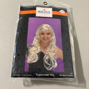Holiday Inspirations Supermodel Wig Platinum Blonde Costume Cosplay Party Hallow